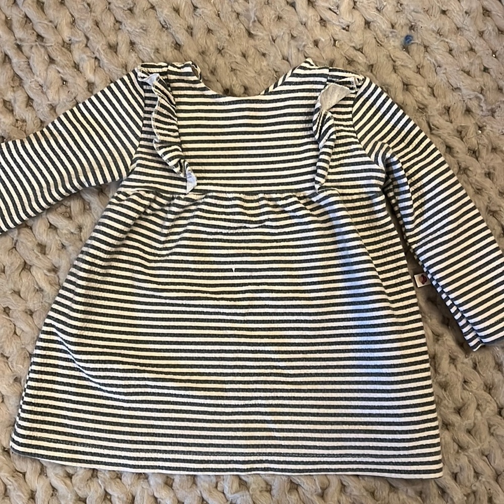Zara Textured Stripe Dress 12/18 months